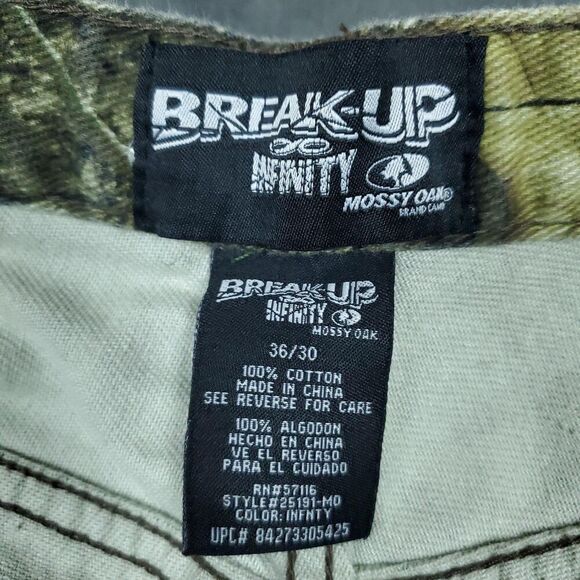 Mossy Oak Break-Up Infinity Pants Mens 36x30 Camo Hunting Outdoor Cotton - Picture 3 of 14